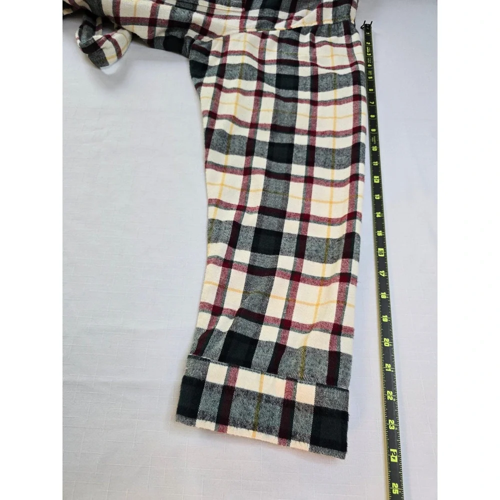 LL Bean Mens Large Plaid Flannel Robe Cotton Tartan Loungewear Classic Preppy